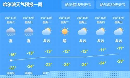 哈尔滨一周天气情况查询表最新_哈尔滨一星期天气预报查询