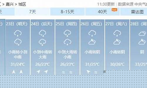 嘉兴一周天气预报15天气预报情况_嘉兴天气预报15天气预报查询结果